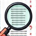Magnifying glass searching an FAQ list